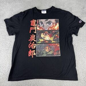 RARE Demon Slayer‎ X Champion - Hinokami - Koyoharu Gotoge - T Shirt  Medium